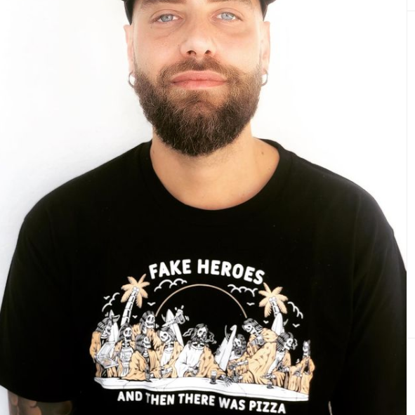 Pizza Partyyy (Black / Front Print)