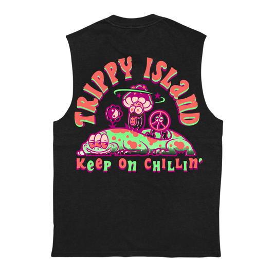 Trippy Island Black Tank