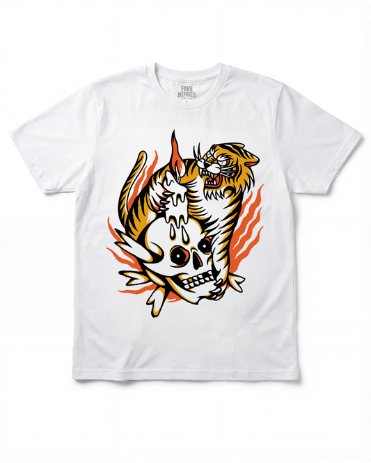 Tiger Skull White T-Shirt