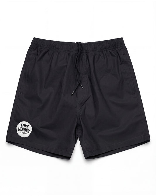 Black Logo Beach Shorts