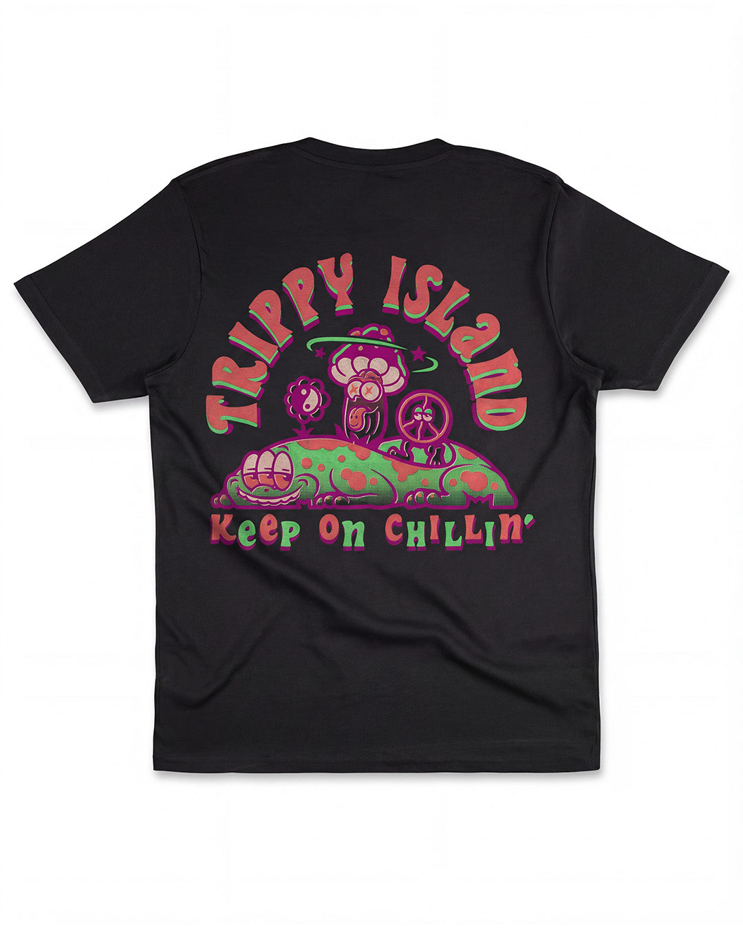 Trippy Island Black T-Shirt
