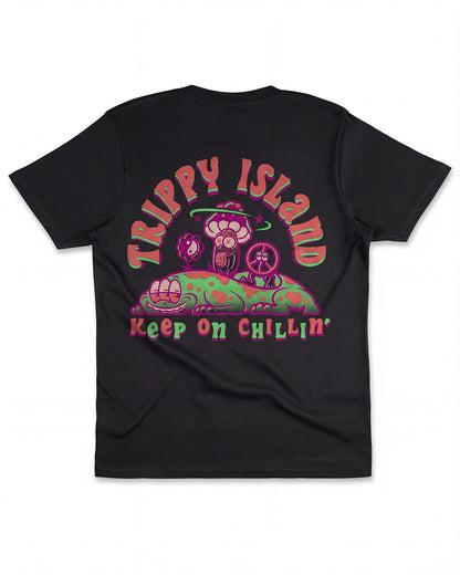 Trippy Island Black T-Shirt