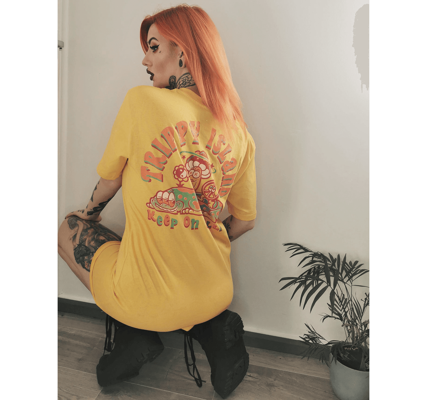 Trippy Island Yellow T-Shirt
